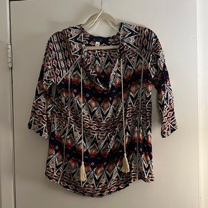 Multicolored Patterned Blouse